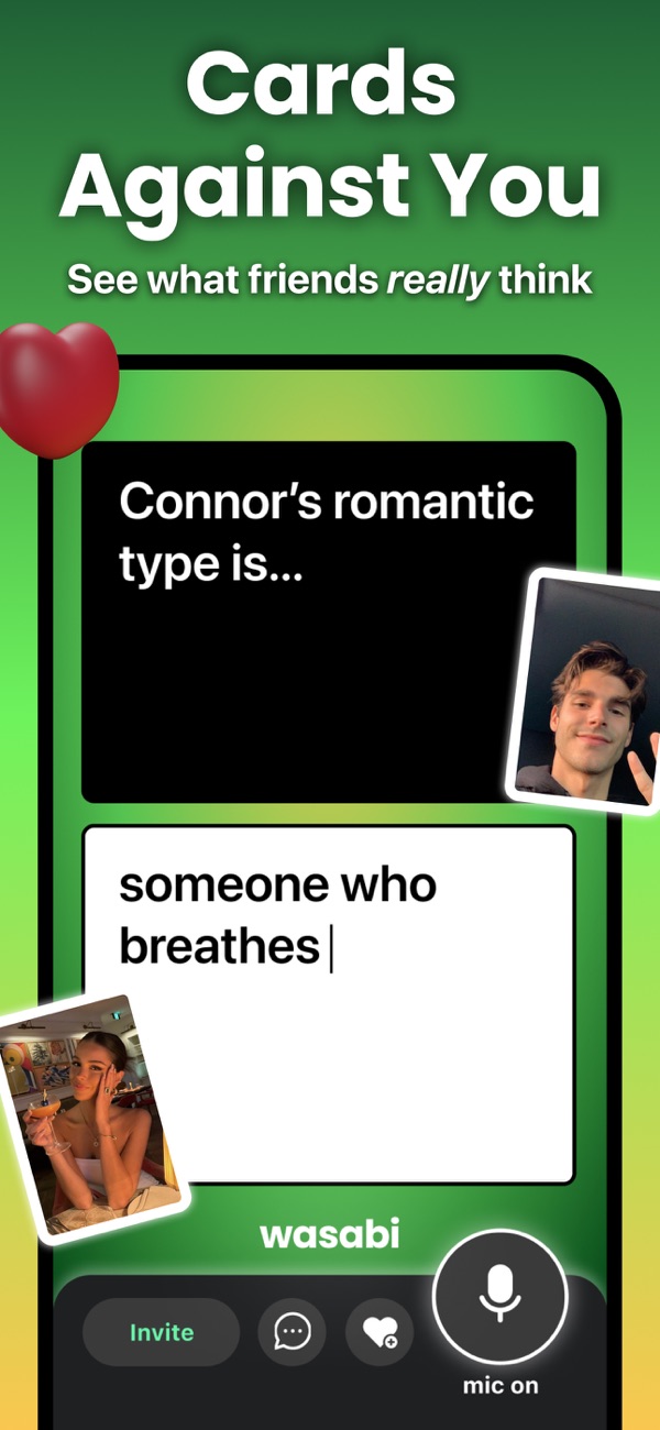 Wasabi on the App Store: a Cards Against You round with friends